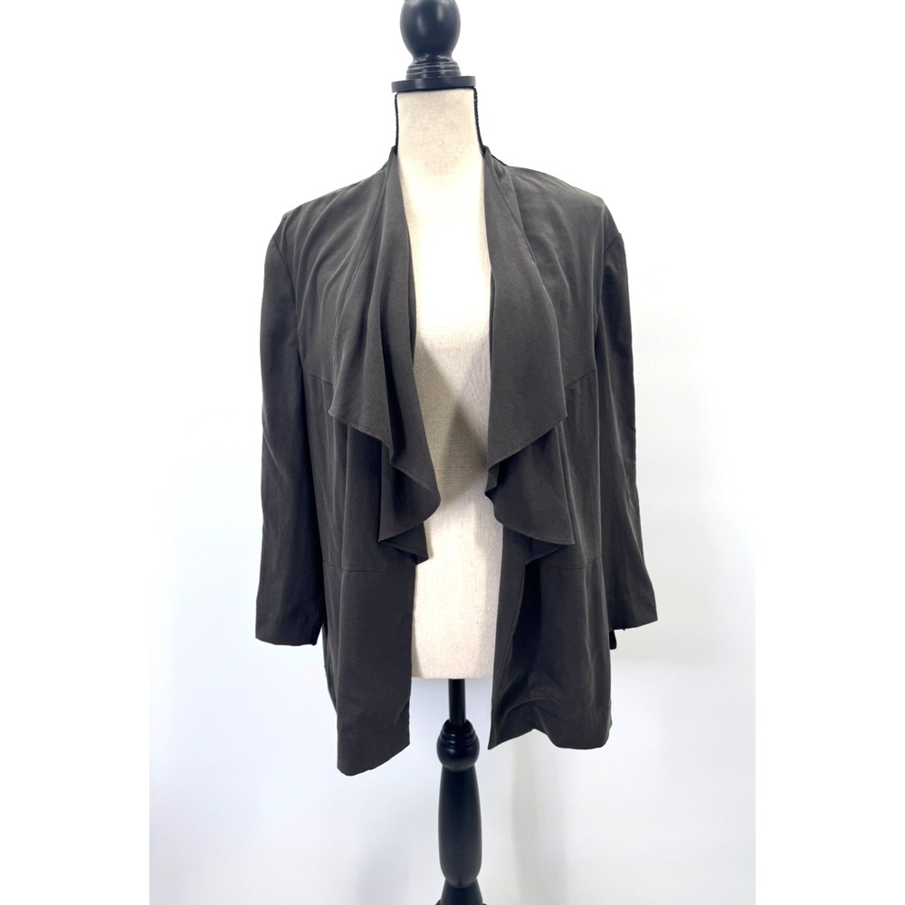 VTG Coldwater Creek Classic Silk Cascade Jacket Blazer Cardigan XL Deadstock